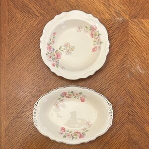 Homer Laughlin Cream and Pink Floral Dinnerware